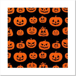 Jack O'lantern Pumpkin pattern Posters and Art